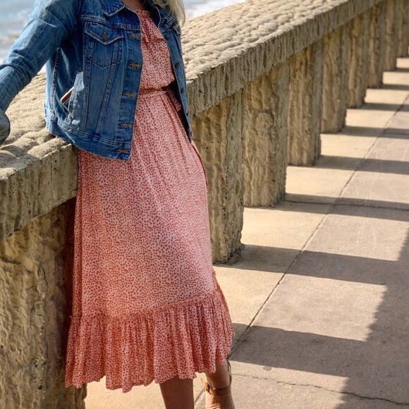 Beach Gold Pink Polka Dot Dress - Picture 5 of 5